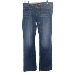 Guess Jeans 81 Daredevil Woman Sz 32(31)x 32 Boot Cut Stretch Jeans Sequin Logo